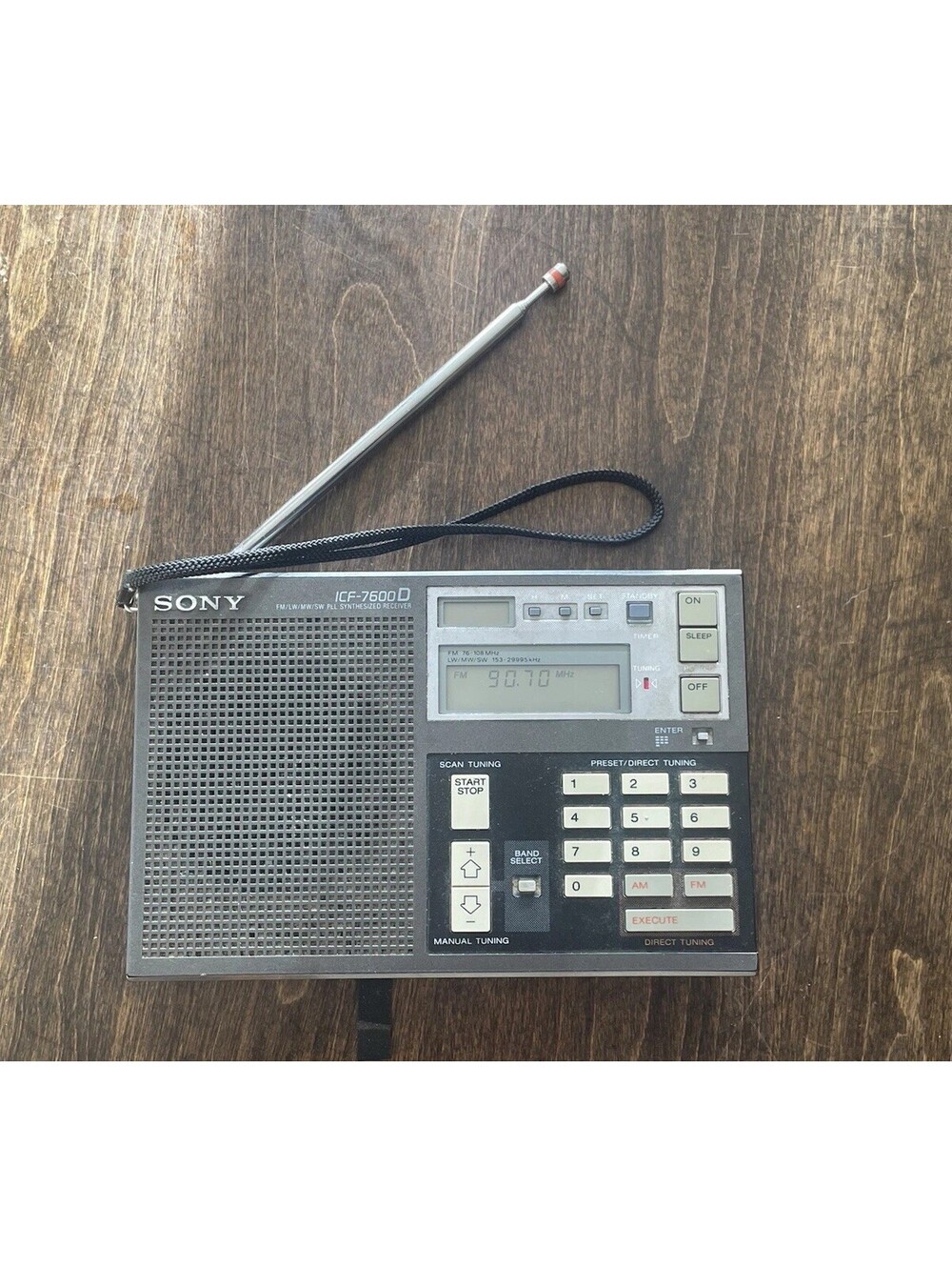 Sony ICF-7600D FM/LW/MW/SW PLL Synthesized Receiver Radio World Tested Works